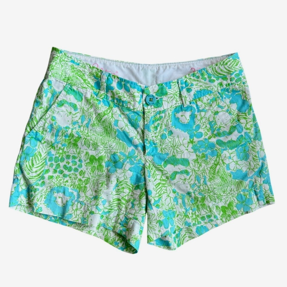 Lilly Pulitzer The Callahan Short Bright‎ Floral Print Button Fly Women's Size 2